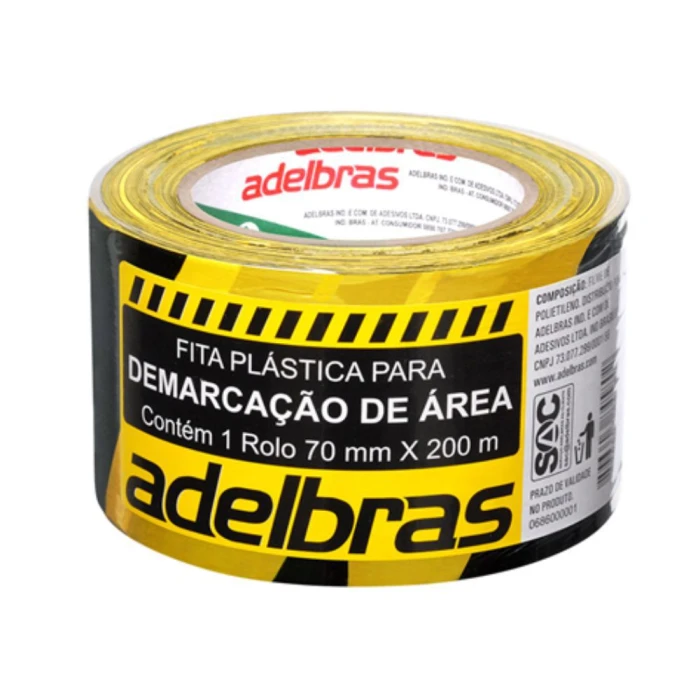 Fita Demarcação Zebrada 70Mm X 200M X 0,04Mm Adelbras