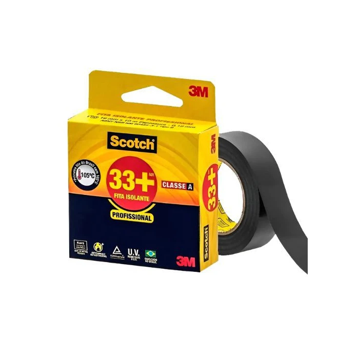 Fita Isolante 33+ 19Mm X 10M 3M Scotch Para Uso Elétrico