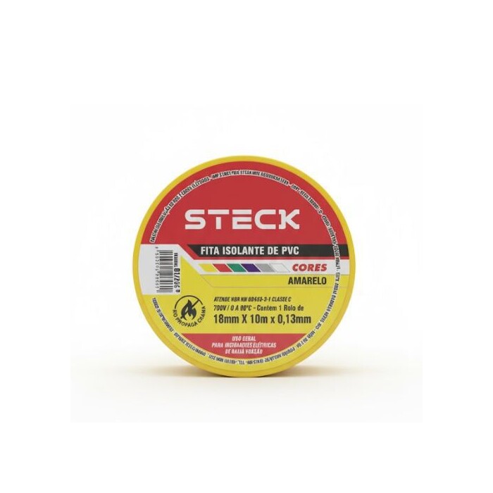 Fita Isolante Amarela 10m Steck Sft1310am Para Instalaçãos