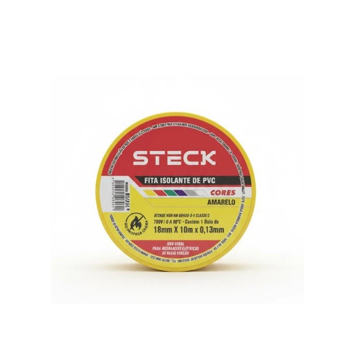 Fita Isolante Amarela 10m Steck Sft1310am Para Instalaçãos