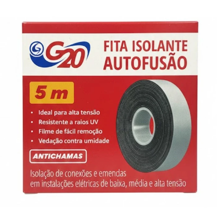 Fita Isolante Auto Fusão 5M Preto G20 FAF11905