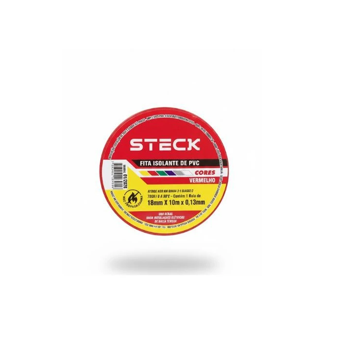 Fita Isolante Vermelha 10m Steck SFT1310VM Alta Qualidade