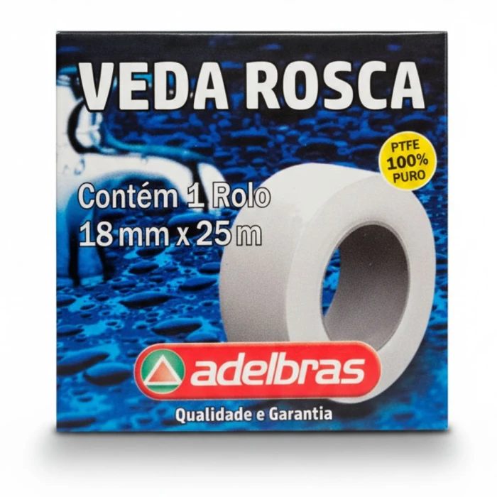 Fita Veda Rosca 18mm X 25m 0807000002 Adelbras Vedação Novo