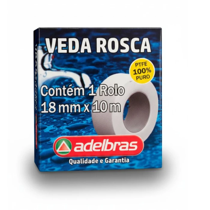 Fita Veda Rosca 18mmx10m 807000001 Adelbras Vedação Novo