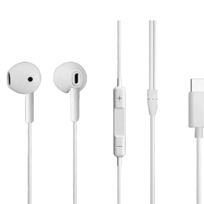 Fone De Ouvido Com Fio Design Ergonômico TipoC Branco Bright