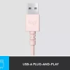 Fone De Ouvido Headset Com Fio Rose Usb Logitech H390 Fone De Ouvido Headset Com Fio Rose Usb Logitech H390