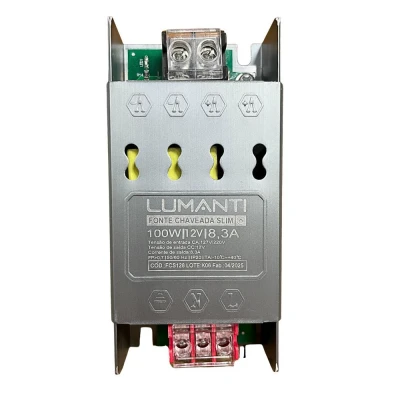 Fonte Chaveada Slim 12V 8.3A 100W Autovolt Fcs128 Lumanti