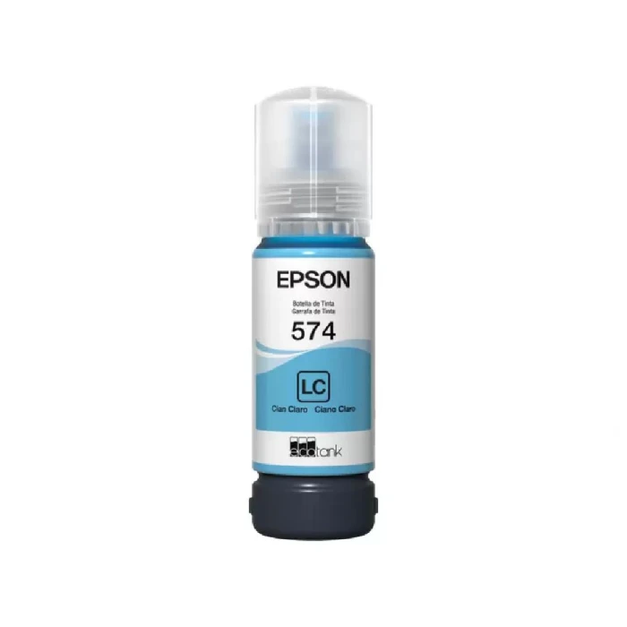 Garrafa De Tinta Compatível Epson Ciano Claro 574 70Ml