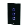 Interruptor Toutch 3 Botão Wi-Fi com Placa 4x2 Preto