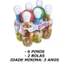 Jogo De Boliche Com 6 Pinos/2 Bolas Super Heróis Infantil Jogo De Boliche Com 6 Pinos/2 Bolas Super Heróis Infantil