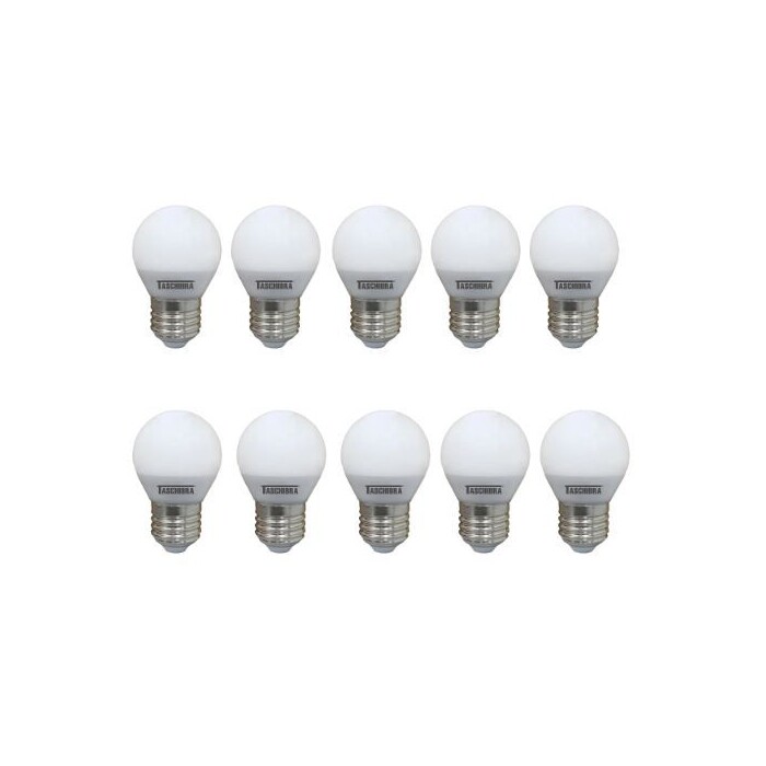 KIT 10 Lâmpada Led Bolinha Taschibra 190404 4.8w 2700k Leitosa E27