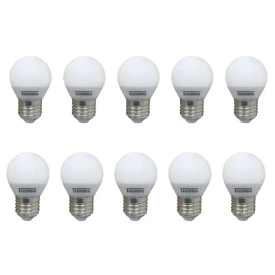 KIT 10 Lâmpada Led Bolinha Taschibra 190404 4.8w 2700k Leitosa E27