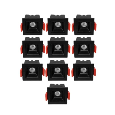 KIT 10 UN DOWNLIGHT LED EMBUTIR EVON PT 2W 3000K DL-7402