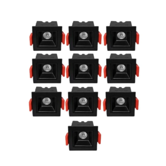 KIT 10 UN DOWNLIGHT LED EMBUTIR EVON PT 2W 3000K DL-7402