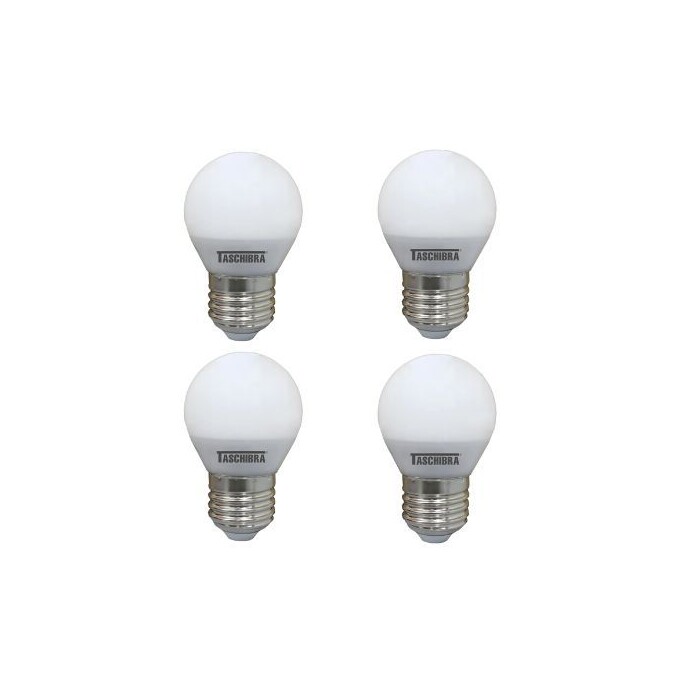 KIT 4 Lâmpadas Led Bolinha Taschibra 190404 4.8w 2700k Leitosa E27