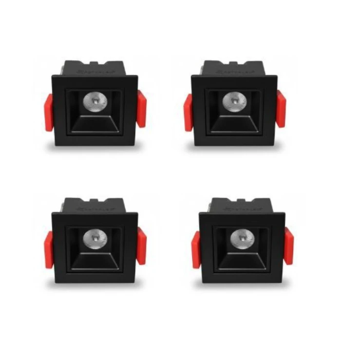 KIT 4 UN DOWNLIGHT LED EMBUTIR EVON PT 2W 3000K DL-7402