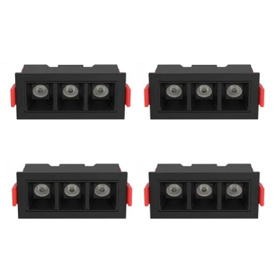 KIT 4 un Downlight Led Embutir Astraled 6W 3000K Preto