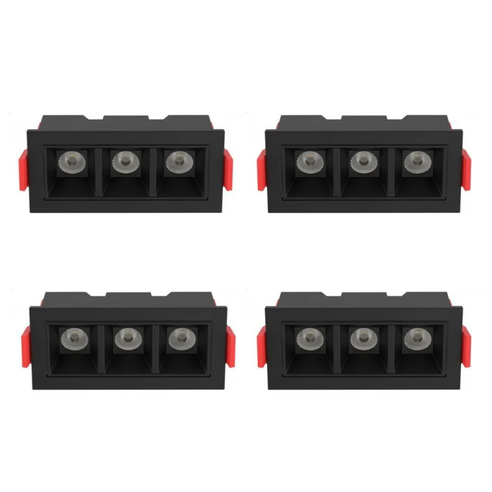 KIT 4 un Downlight Led Embutir Astraled 6W 3000K Preto