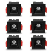 KIT 6 UN DOWNLIGHT LED EMBUTIR EVON PT 2W 3000K DL-7402