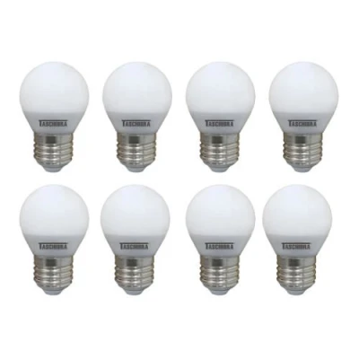 KIT Lâmpadas Led Bolinha Taschibra 190404 4.8w 2700k Leitosa E27