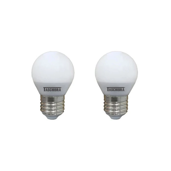 KiT 2 Lâmpada Led Bolinha Taschibra 190404 4.8w 2700k Leitosa E27