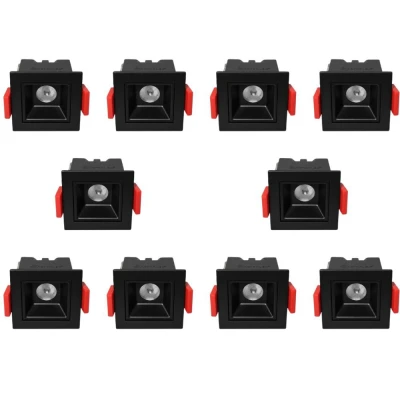 Kit 10 Downlight Led Embutir Evou 2W 4000K Preto Astraled