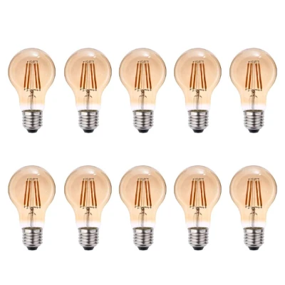 Kit 10 Lâmpadas Led A60 Filamento 4W 2200K E27 Bivolt Blumenau