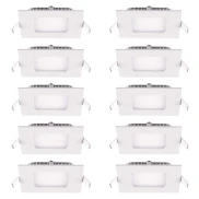 Kit 10 Paineis Embutir Quadrado 6W 6500K Branco Blumenau Kit 10 Paineis Embutir Quadrado 6W 6500K Branco Blumenau