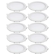 Kit 10 Painel Embutir Redondo 18w 6500K Branco Frio Blumenau