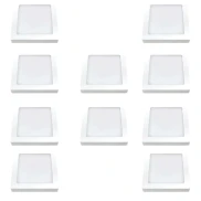 Kit 10 Painel Led Quadrado Sobrepor Branco 12w 6500k