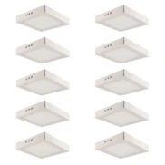 Kit 10 Painel Led Sobrepor Quadrado 18W 3000K Branco Kit 10 Painel Led Sobrepor Quadrado 18W 3000K Branco