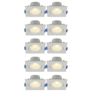 Kit 10 Spot Led Embutir Quadrado 3w 3000k Blumenau Bivolt
