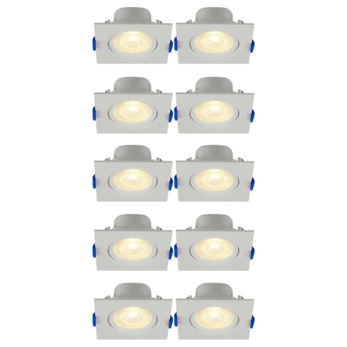 Kit 10 Spot Led Embutir Quadrado 3w 3000k Blumenau Bivolt