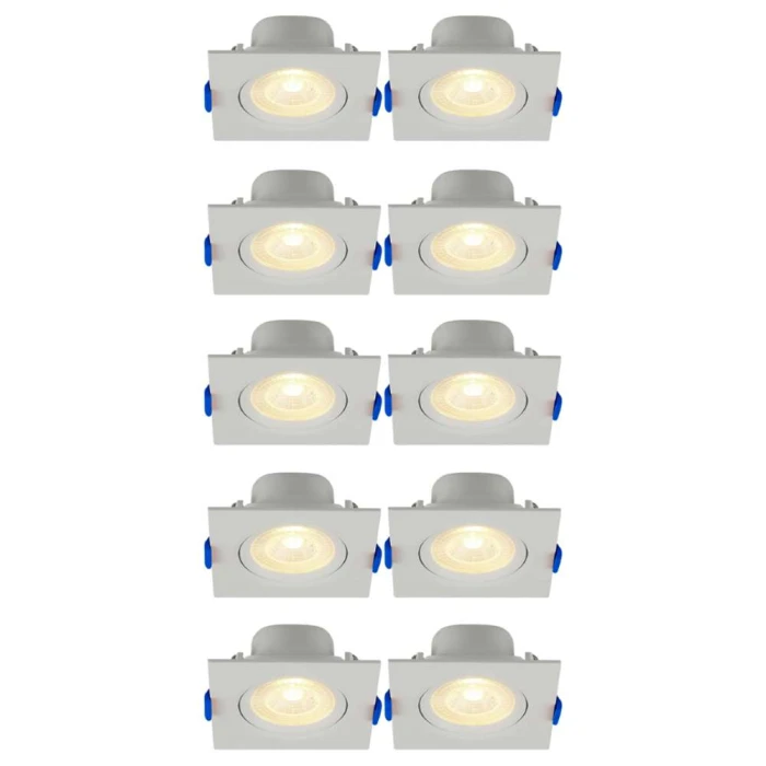 Kit 10 Spot Led Embutir Quadrado 3w 4100k Bivolt Branco