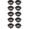 Kit 10 Spot Recuado Embutir Redondo 6W 3000k Bivolt Preto