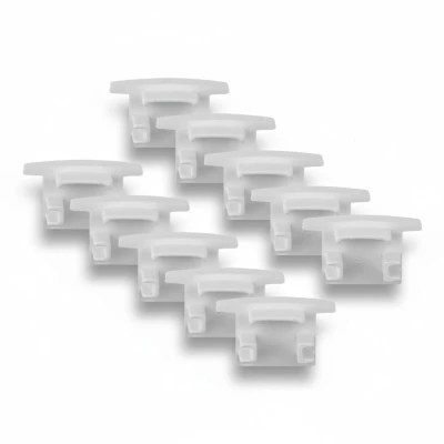 Kit 10 Tampas Perfil Line 25mm Embutir Branco