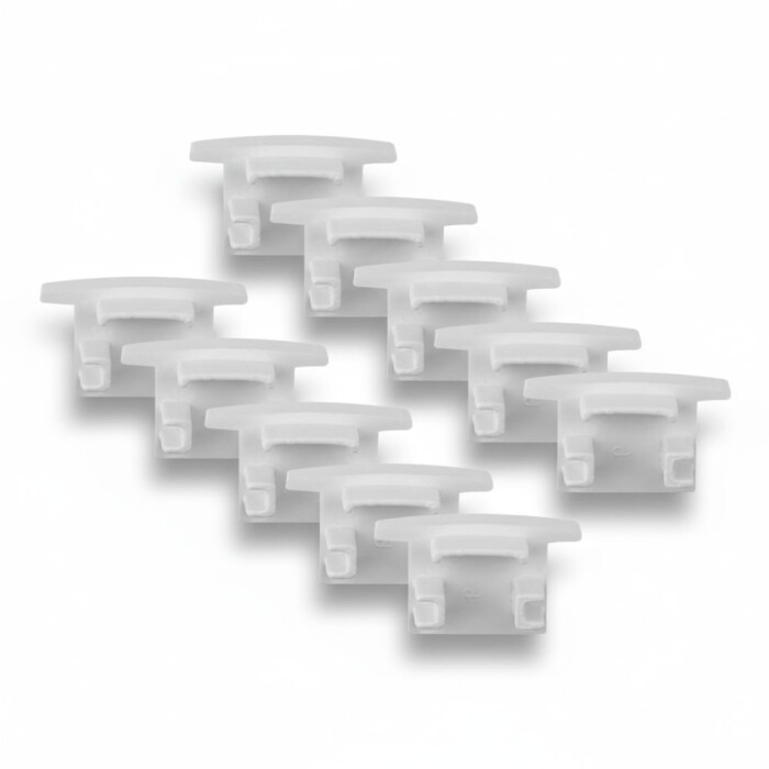 Kit 10 Tampas Perfil Line 25mm Embutir Branco