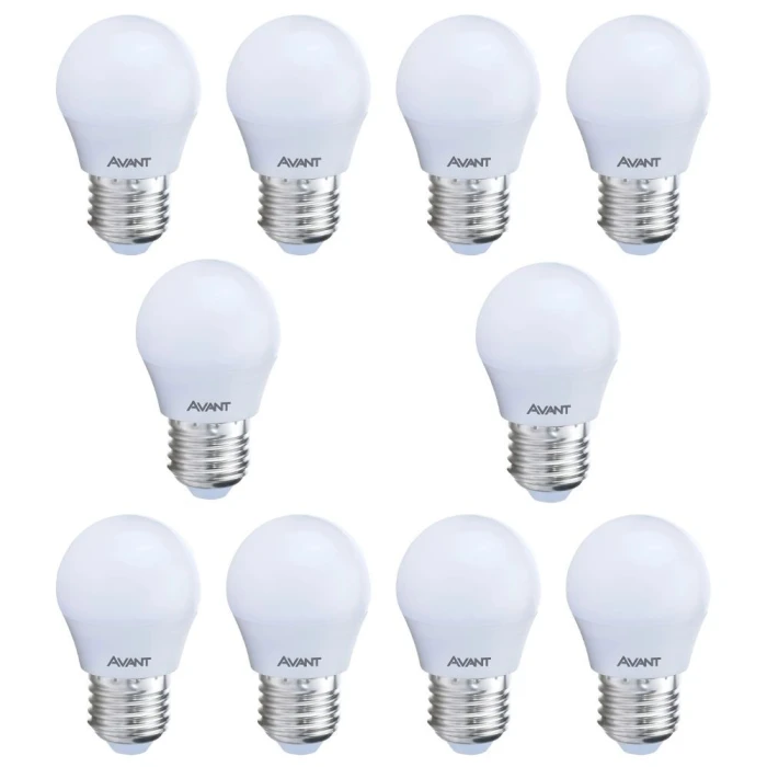 Kit 10 Un Lâmpada Led Bolinha E27 4W 4000K Avant deluxe