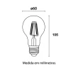 Kit 10 Lâmpadas Led A60 Filamento 4W 2200K E27 Bivolt Blumenau