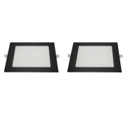 Kit 2 Painel Led Quadrado Embutir Preto 12w 6500k Kit 2 Painel Led Quadrado Embutir Preto 12w 6500k