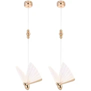 Kit 2 Pendente Led Honen Borboleta Dourado 6W 3000K Nordecor Kit 2 Pendente Led Honen Borboleta Dourado 6W 3000K Nordecor