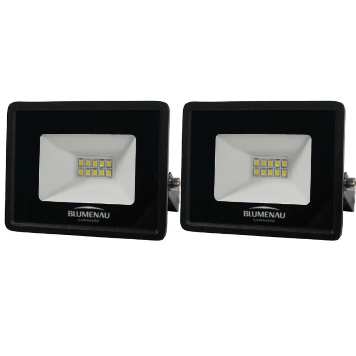 Kit 2 Refletor Led Tech Alumínio Blumenau Bivolt 10W 3.000K