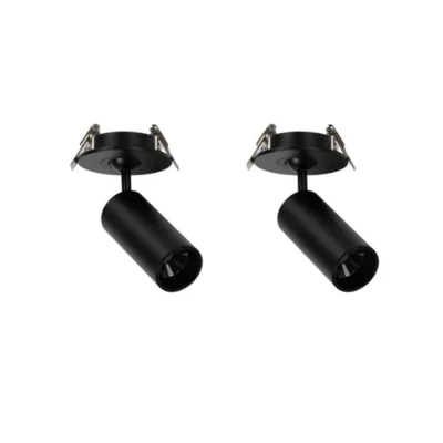 Kit 2 Spot Led Embutir Nypo 3W 3000K Preto Direcionável