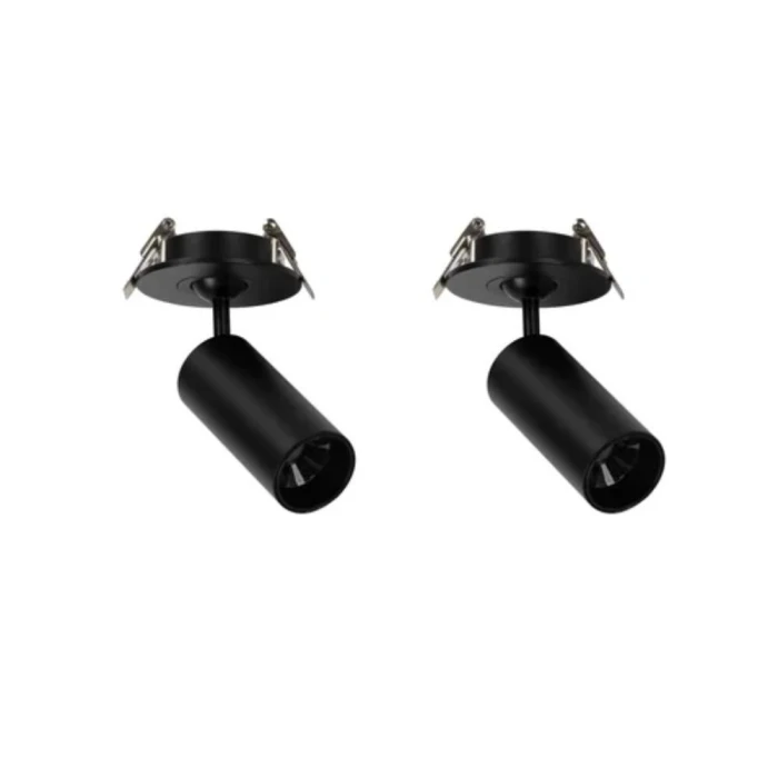 Kit 2 Spot Led Embutir Nypo 3W 3000K Preto Direcionável