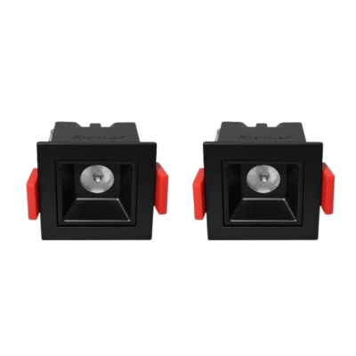 Kit 2 Un Downlight Led Embutir Evou 2W 4000K Preto Astraled