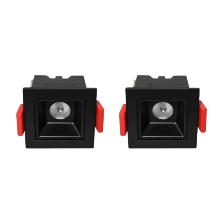 Kit 2 Un Downlight Led Embutir Evou 2W 4000K Preto Astraled