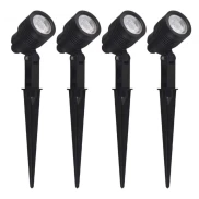 Kit 4 Espeto de Jardim Clear Led Preto 6W 3000K Luz Amarela Kit 4 Espeto de Jardim Clear Led Preto 6W 3000K Luz Amarela