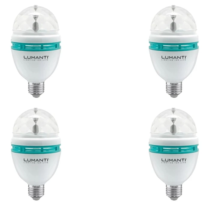 Kit 4 Lâmpada Led Party Colors 3W Rgb Bivolt Lumanti Novo