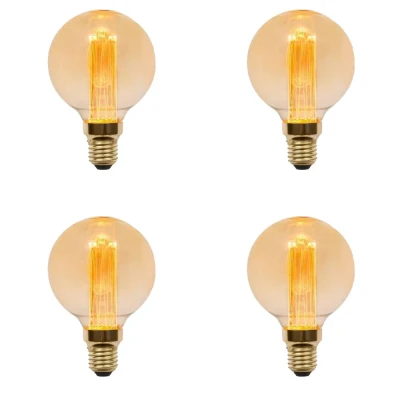 Kit 4 Lampadas De filamento Led G95 Guide 3W Bivolt 2000K
