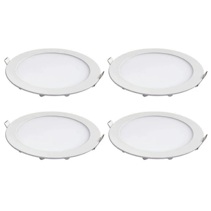 Kit 4 Painel Led Redondo De Embutir 24w 6500k Branco Frio